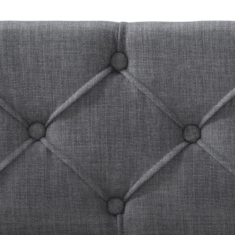 Dark Gray Twin Upholstered Tufted Daybed with Trundle