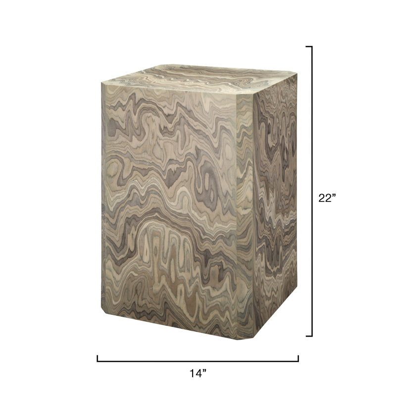 Vale Veneer Side Table, Sand Grey