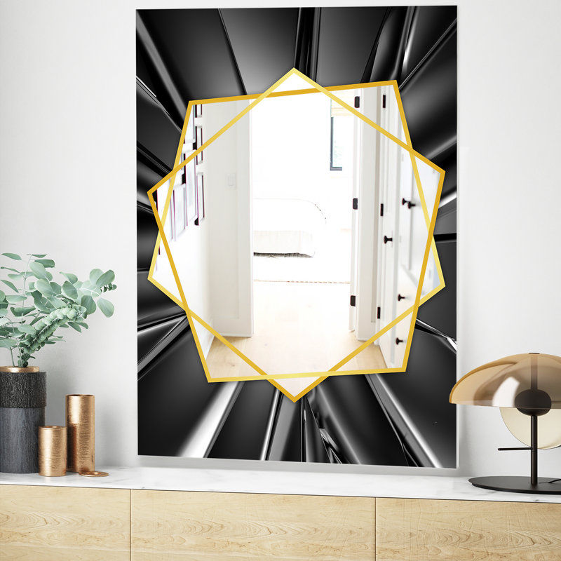 Miroir mural futuriste en cristal, H 24 po x l 32 po