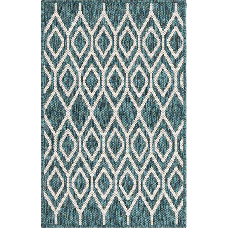 Geometric Indoor / Outdoor Area Rug, Rectangle 66 x 91cm