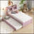 Twin Bed With Trundle,Bookcase,Pink