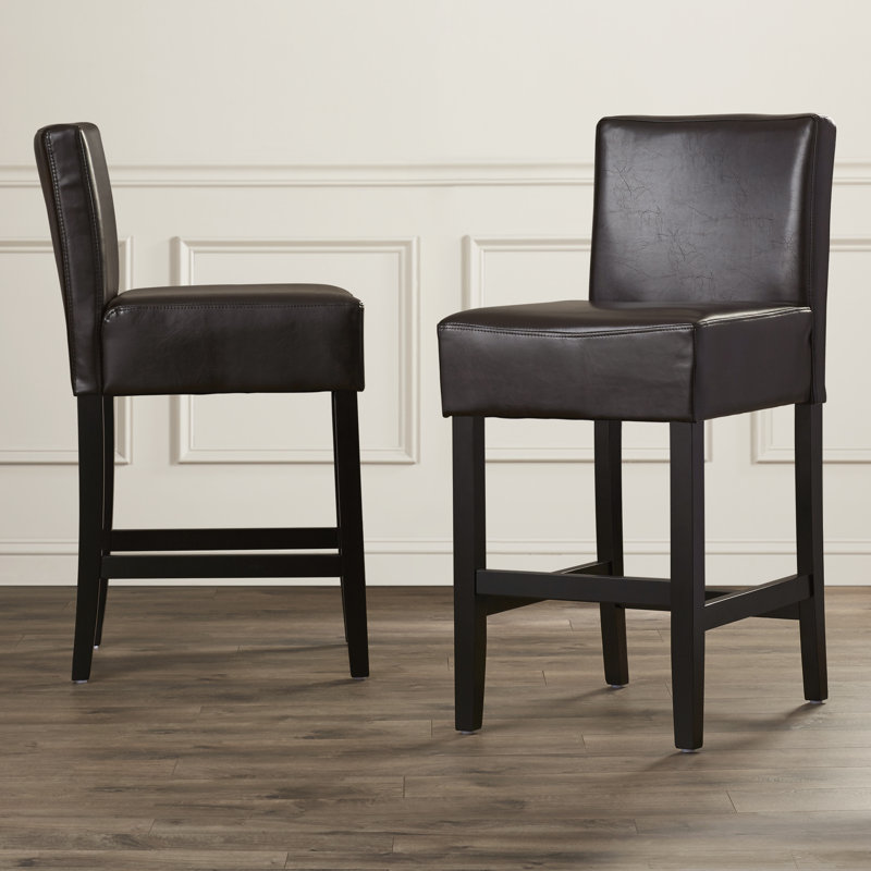 Kassik Upholstered Counter Stool with Solid Wood Frame
