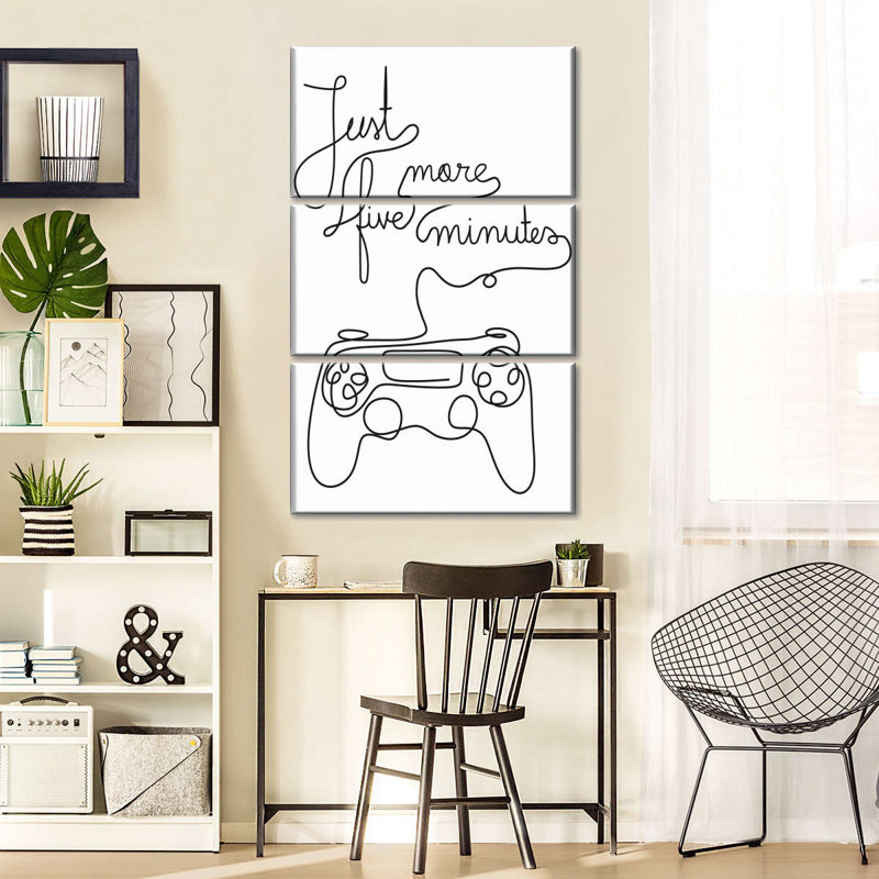 One Line Gamer Quote, reproduction d'art sur toile, H 38 po x l 24 po x P 1,25 po