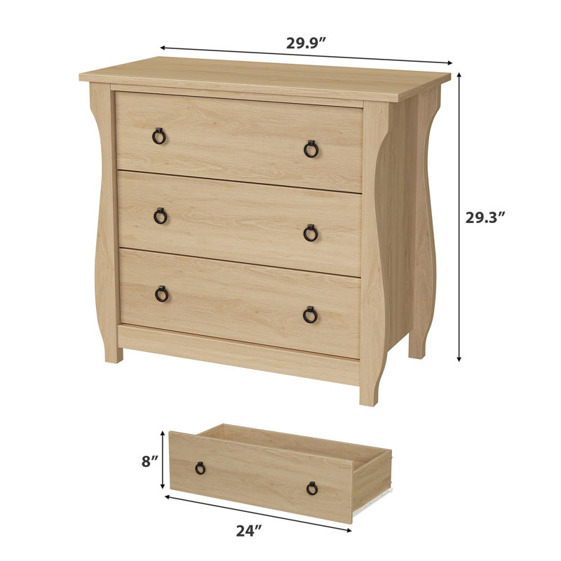  Commode 3 tiroirs Bohemian Modern, Jaune