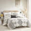 Édredon très grand / très grand avec coussin décoratif - Tissu d'ameublement en microfibre imprimé noir / noir-124826268