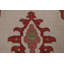 Tapis beige / ivoire / rouge en laine noué à la main de conception unique 9 pi x 11 pi 9 po