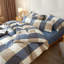 Ensemble de housse de couette en vichy XINMIANFANG, 100% coton délavé, lin texturé, literie écossaise bleu clair, fermeture à glissière, 2 taies décoratives-124551748-129482860