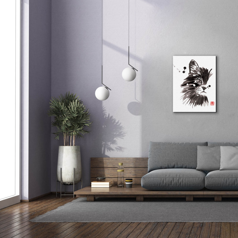 'Half Cat' by Pechane, Canvas Wall Art, 34" H x 26" W x 1.5" D