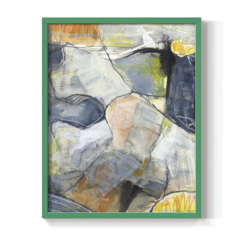 «Lost in Reality I», reproduction encadrée - bois massif, H 11 po x l 9 po, Vert