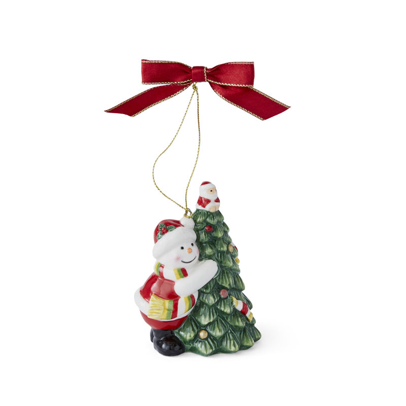 Spode Christmas Tree Tree Hugger Snowman Ornament