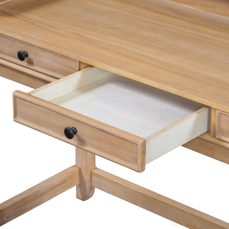 4-Piece Dining Table Set For 3, Retro Kitchen Table And Chairs Set With 3 Storage Drawers, Ideal For Small Spaces (Dining Set)