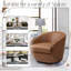 Fauteuil demi-tonneau pivotant en similicuir Aunna-1358442742