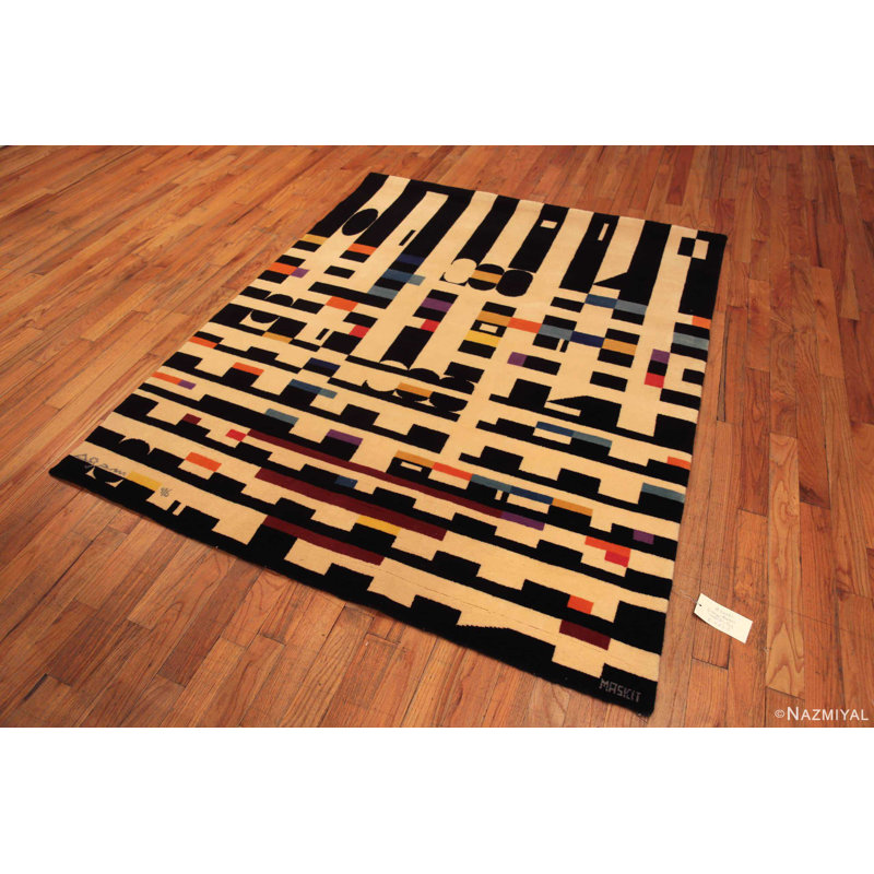 Tapis rétro vintage à motif géométrique de style Bauhaus