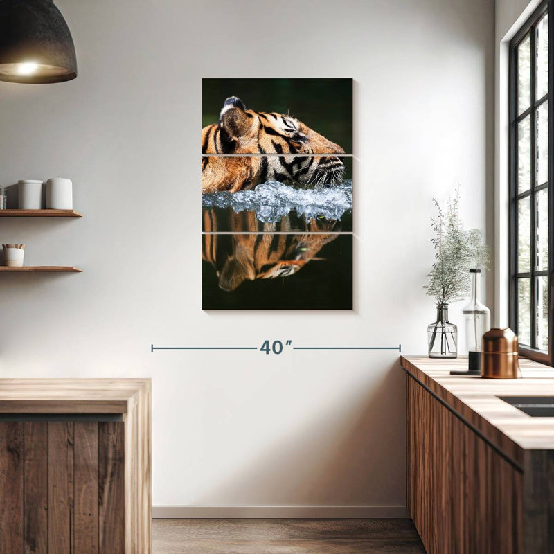 Brampt Swimming Malayan Tiger, 38" H x 24" W