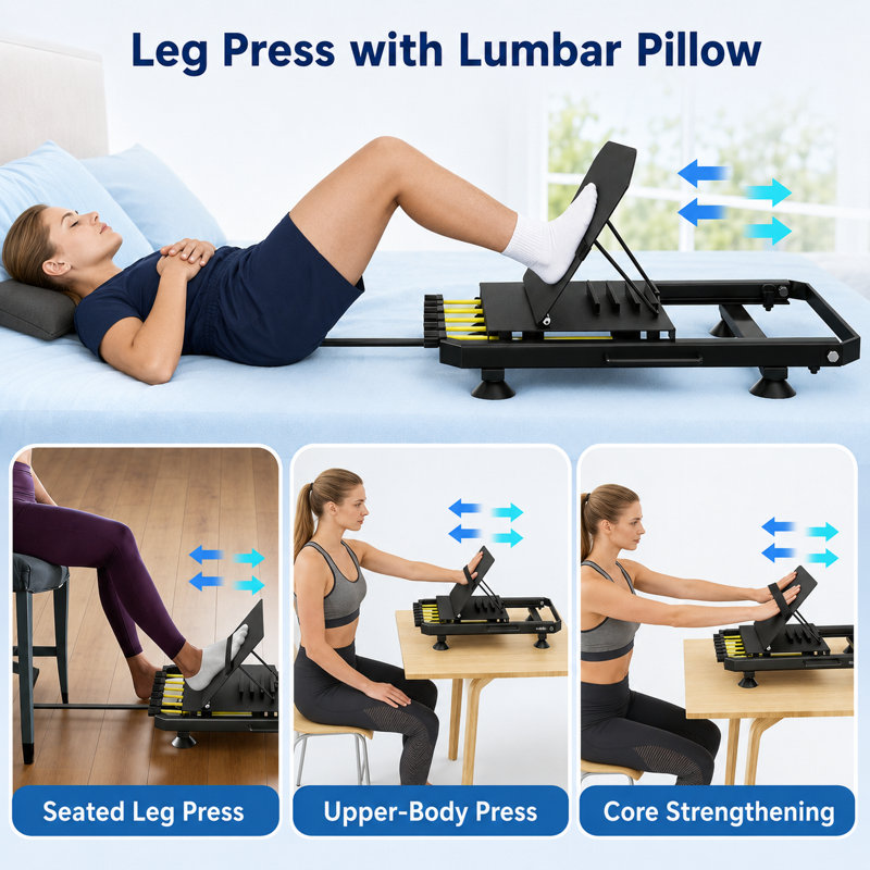 Mini presse à jambes portative pour la maison, réglable sur 6 niveaux, supportant jusqu'à 68 kg (150 lb), appareil de musculation à faible impact.