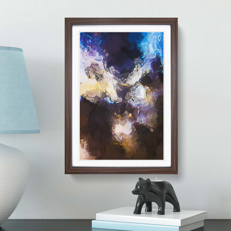 Splatter of Paint in Abstract - Picture Frame Graphic Art Print, 65cm H x 48cm W x 2cm D, Walnut Framed