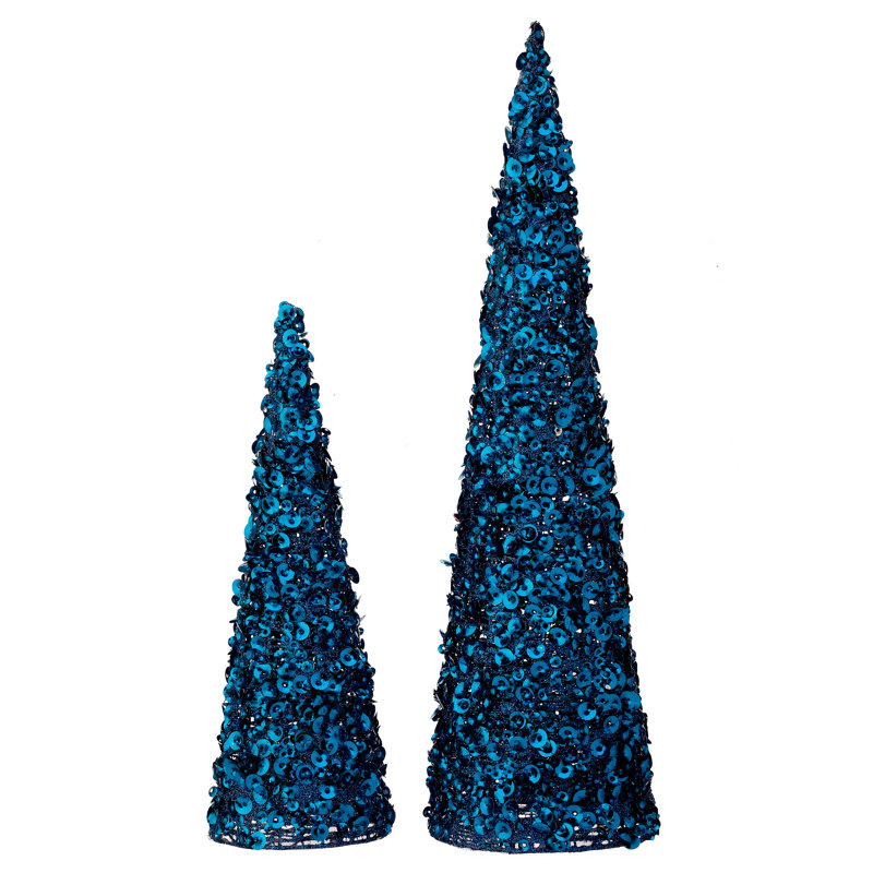 Ensemble de 2 paillettes 12/18 "Glamour, Bleu