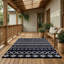Tapis à motif géométrique noir Thambiah-855386709