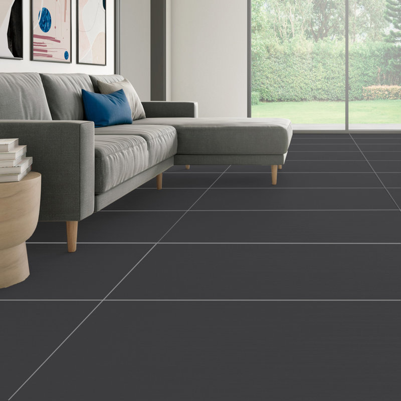 Refinery Semi-Polished 24'' W x 48'' L Porcelain Singular Tile, Nighttime