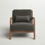 66cm Modern Solid Wood Frame Upholstered Accent Chair , Modern Armchair with Lumbar Support Pillow-1661194109