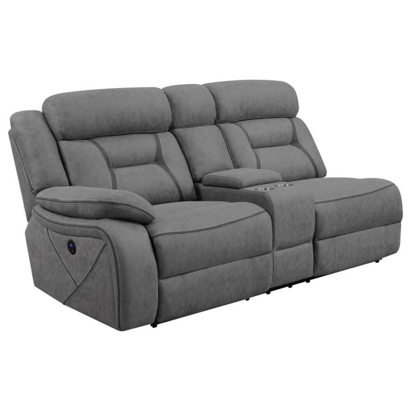 Rochon Upholstered LAF Power Loveseat Grey