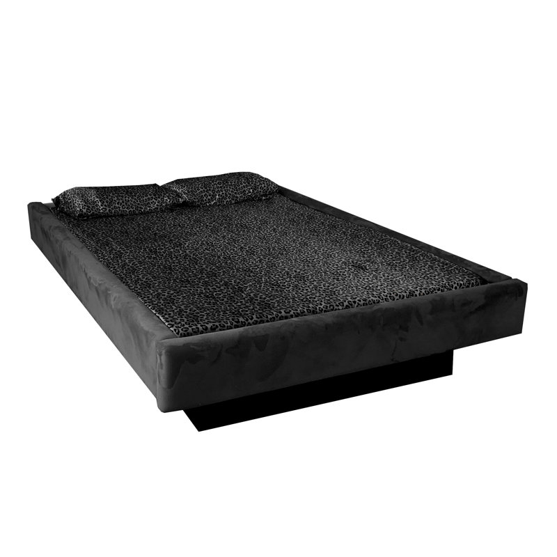 Matelas pour lit d'eau rembourré et rembourré de 20 po Denver, Très grand, Tissu noir