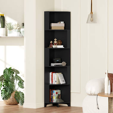 Latitude Run® Kechi Corner Shelf Corner Bookcase with 5 Tier Storage Shelves  for Bedroom, Living Room & Reviews