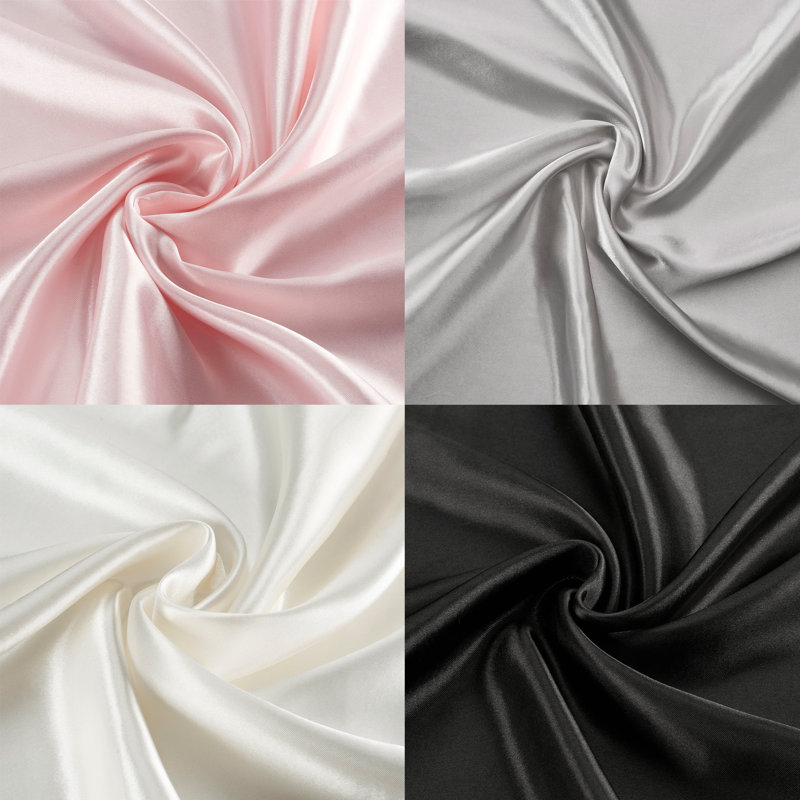 Juicy Couture Silky Satin Pillows Case Sets with Envelope Closure, Black, King Pillowcase