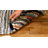 Exley Vintage Leather Hand Woven Leather Cotton/Jute Striped Rug in Brown-1779486065