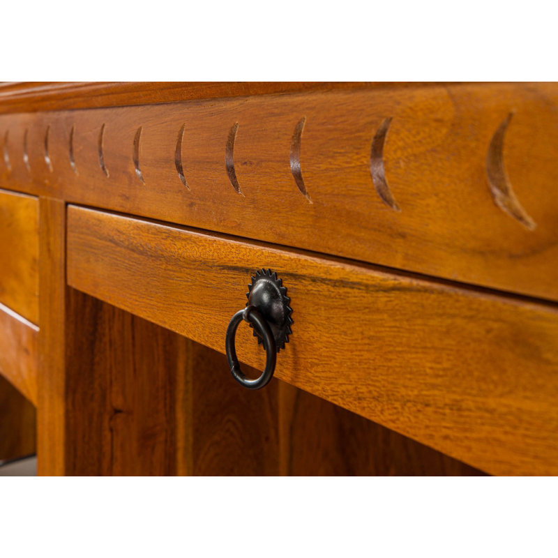 Oxford Solid Wood Writing Desk, Honey