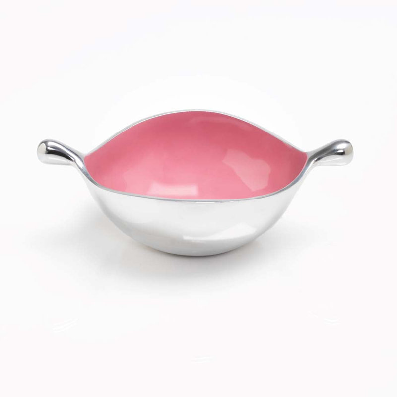 Pod Dish, Silver/Rose Pink