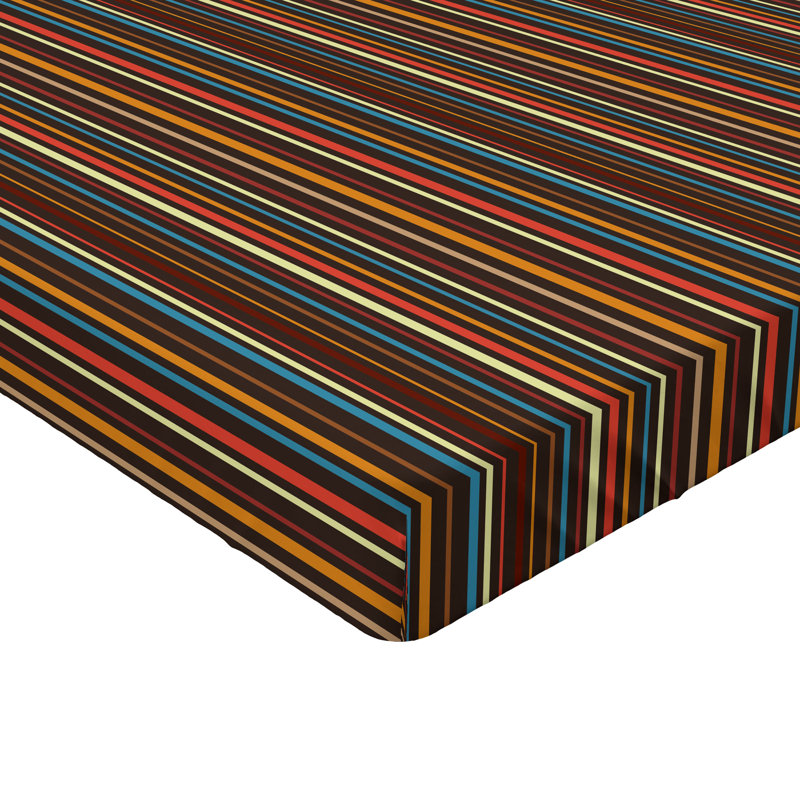 Ensemble de 2 draps-housses Ambesonne, Drap-housse de taille simple, Multicolore / rayé 1