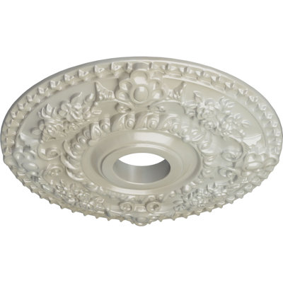 Endurathane Saverne Ceiling Medallion, 18 1/2"W x 13 1/2"H x 1 7/8"P, Hand-Painted Firebrick Finish
