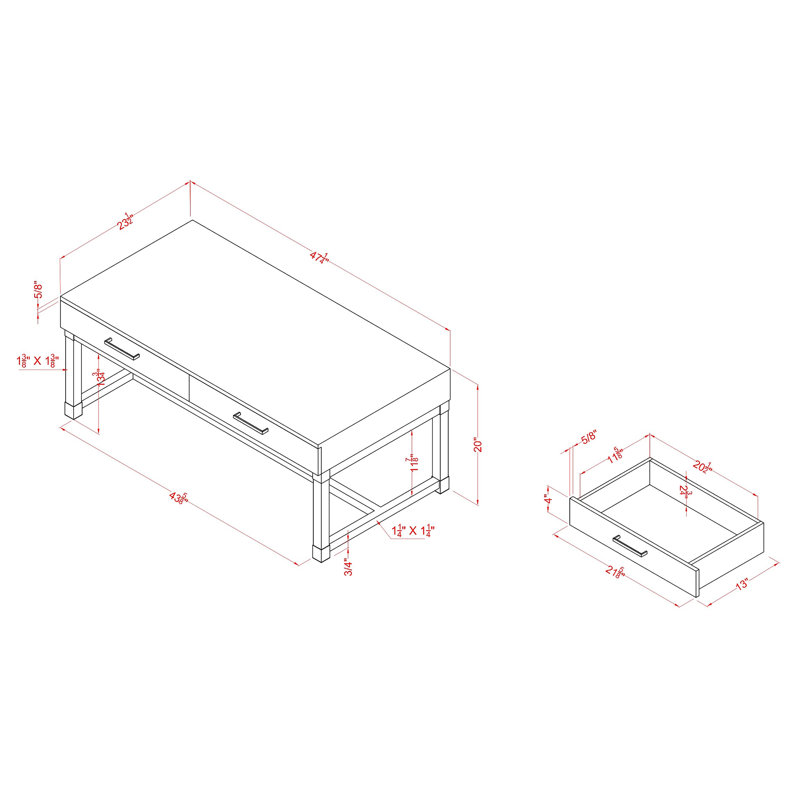 Kloi Single Coffee Table, Brown