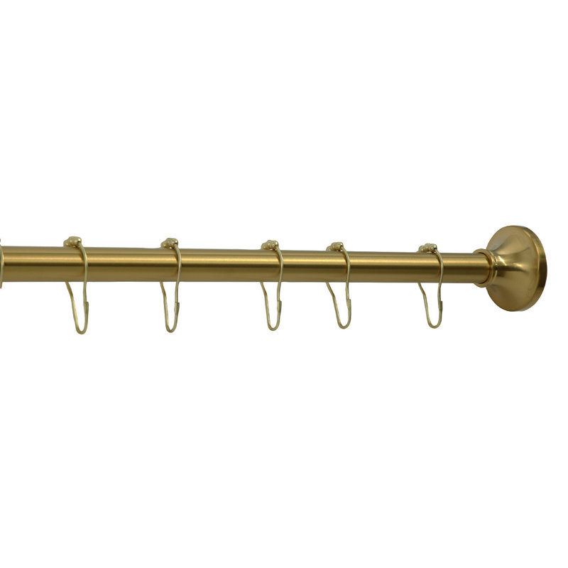 Tringle à rideau de douche droite fixe réglable en acier inoxydable avec anneaux de 60 à 72 pouces Kingston Brass Edenscape