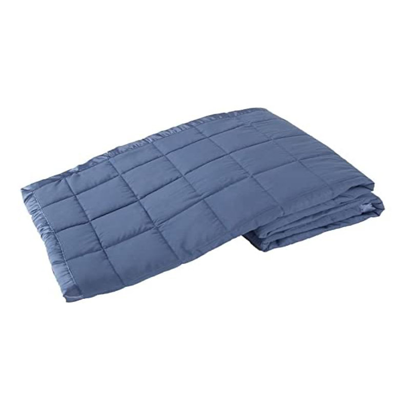 Quilted Throw Blanket, Queen, Med Blue