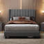 Upholstered Bed Frame with Channel Tufted Headboard-77082585-130850689