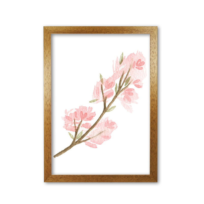 Watercolour Flower 4 - Painting, Honey Oak Frame, 30 cm H x 21 cm W x 5 cm D