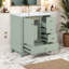 Meuble-lavabo bleu 30 po avec lavabo - Armoire autoportante en bois massif avec plateau en céramique, portes et tiroirs à fermeture en douceur, rangement spacieux, conception moderne peu encombrante-541633902