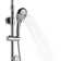 Lanikai 8-in Rain Showerhead Shower System with 3-Body Jets Multi-function Handshower and Pivoting Shower Arm