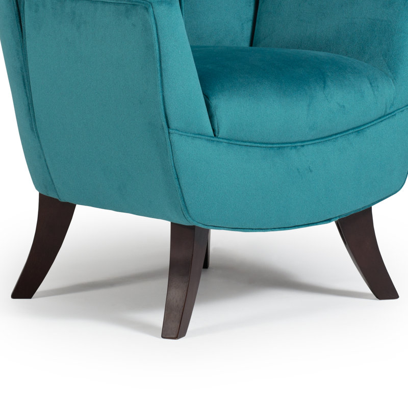 Fauteuil capitonné de 29,25 po de largeur Bethany, Tissu performance ivoire neige, Noyer foncé