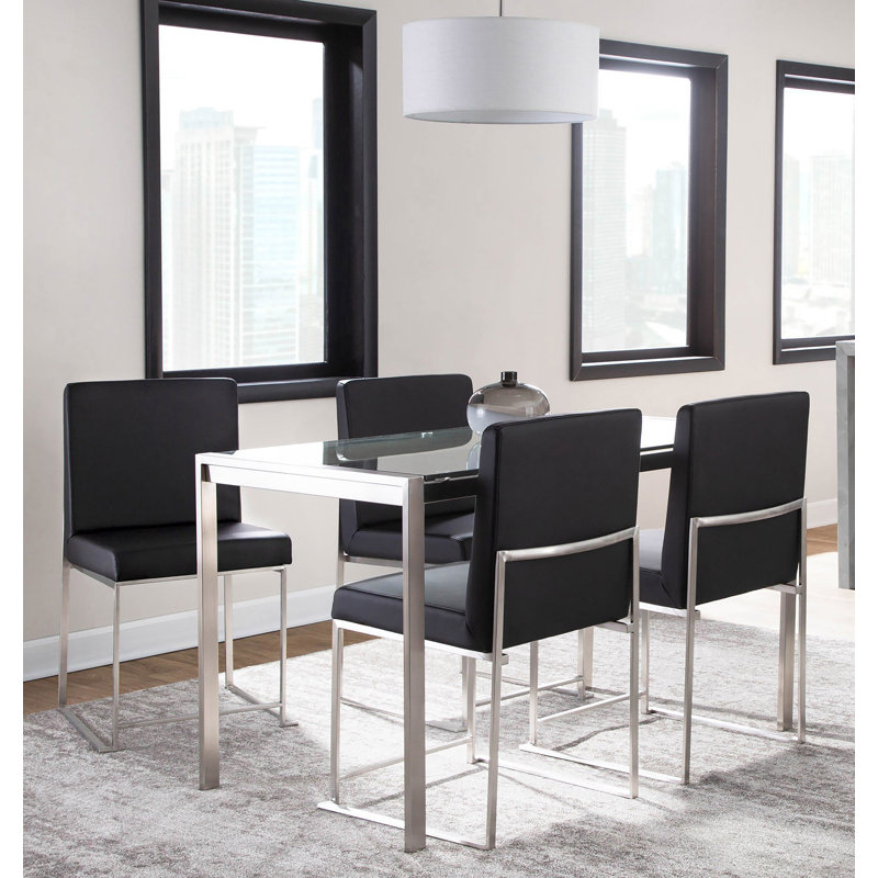 Brieon High Back 5-Piece Dining Set, Black