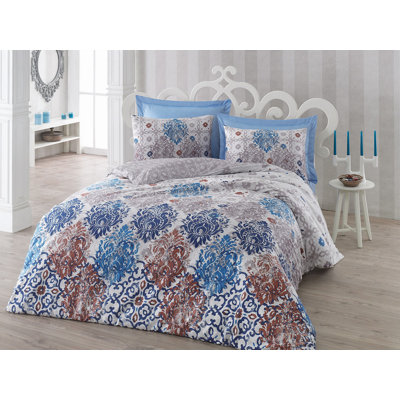 Satin Damask Duvet Cover Set