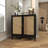 Wood 1 Shelf and 2 Door Room Cabinet with Cane Front Doors and Gold Handles-283052521