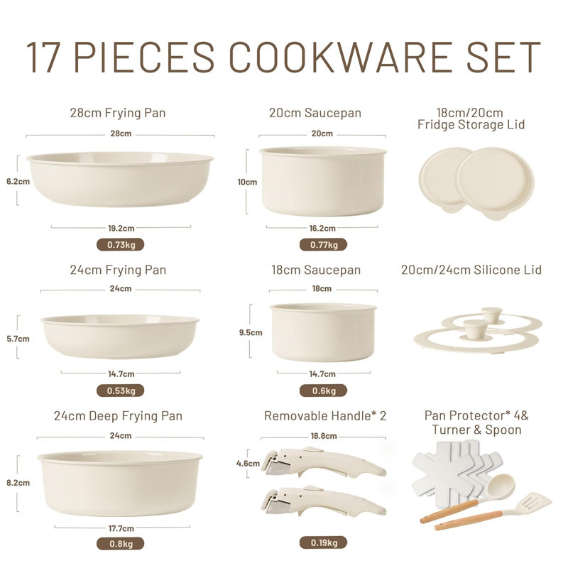 Prower 17 - Piece Cookware Set