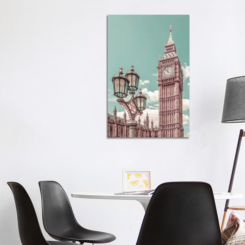 London Elizabeth Tower | Urban Vintage Style 1 Piece Wrapped Canvas Wall Art, 101.6 cm H x 66.04 cm W x 3.175 cm D