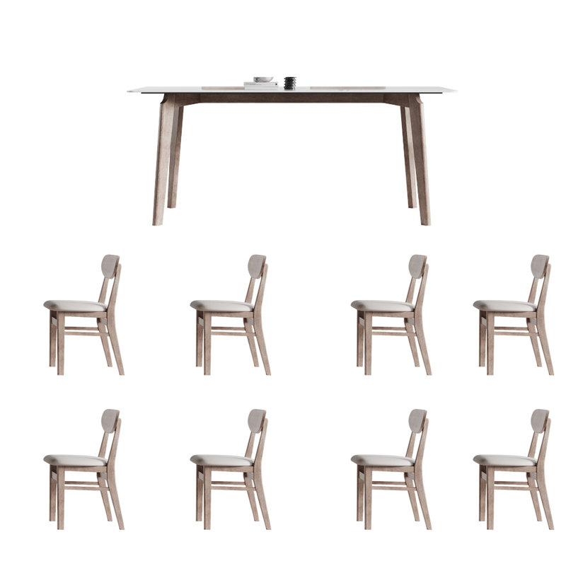Ensemble de chaises de table en bois de frêne chic