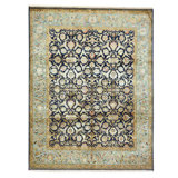 Floral Area Rug in Navy