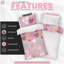 Kids Love Hearts Duvet Cover Set Cotton Blend Bedding Set with Pillowcases Soft Comfortable Quilt Cover Button Closure Easy Care Durable-1639710517