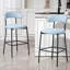 Tabouret de bar 26 po à hauteur de comptoir avec tabouret de bar et housse en tissu noir avec revêtement thermolaqué et repose-pieds-524108560